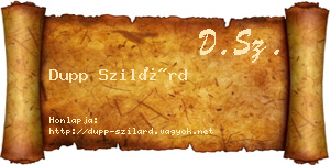 Dupp Szilárd névjegykártya