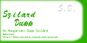 szilard dupp business card